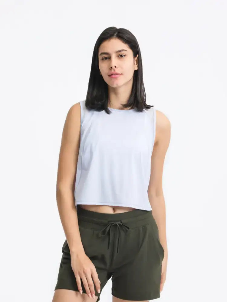 Millennia Round Neck Cropped Active Tank
