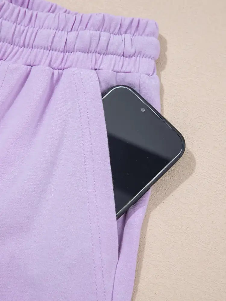 Mineral Wash Casual Round Neck Tank and Loose Drawstring Pants Set