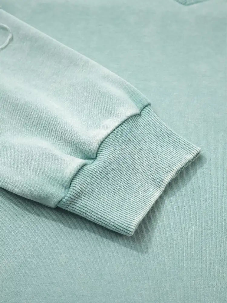 Mineral Wash Exposed Seam Buttoned V Neck Top