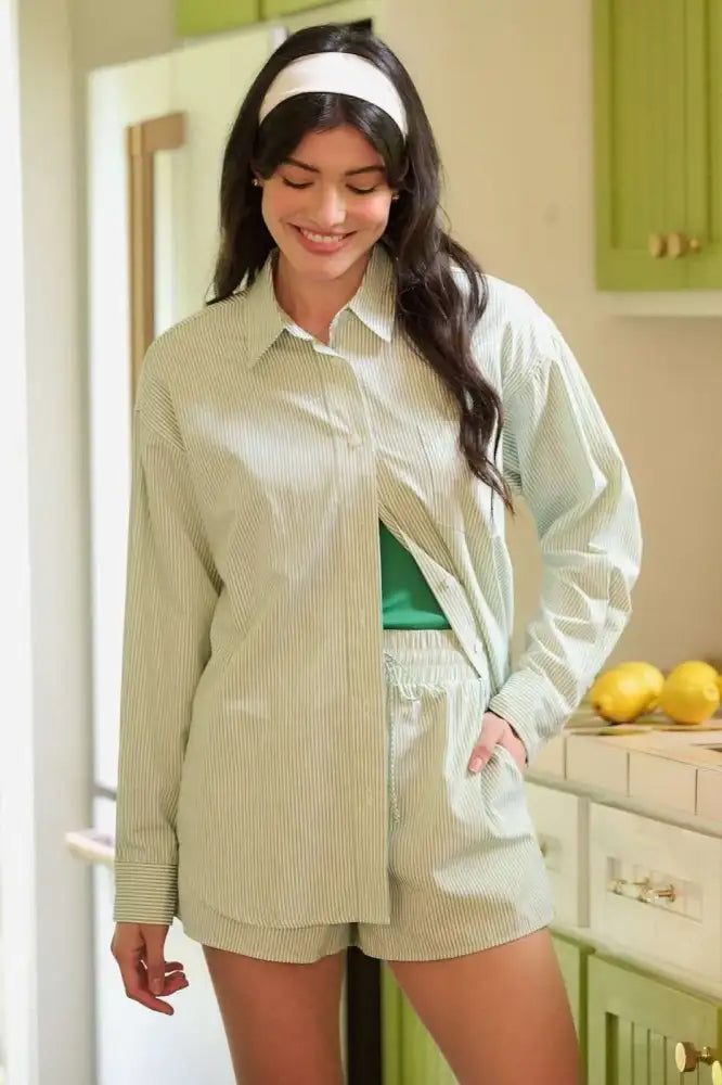 Mittoshop Striped Shirt and Shorts Set