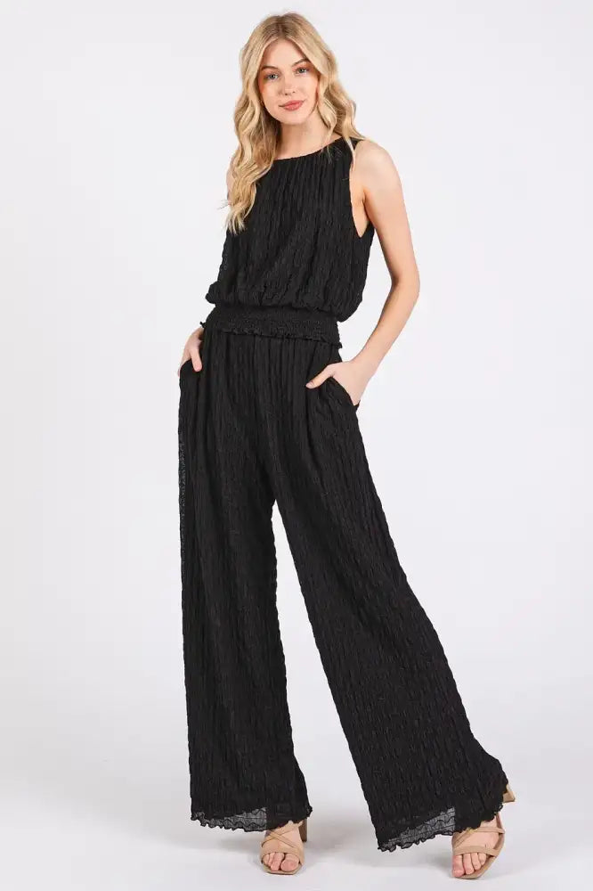 Mittoshop Textured Stretchy Crop Tank and Pants Set