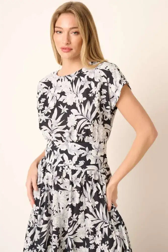 Mittoshop Tropical Print Top and Skirt Set