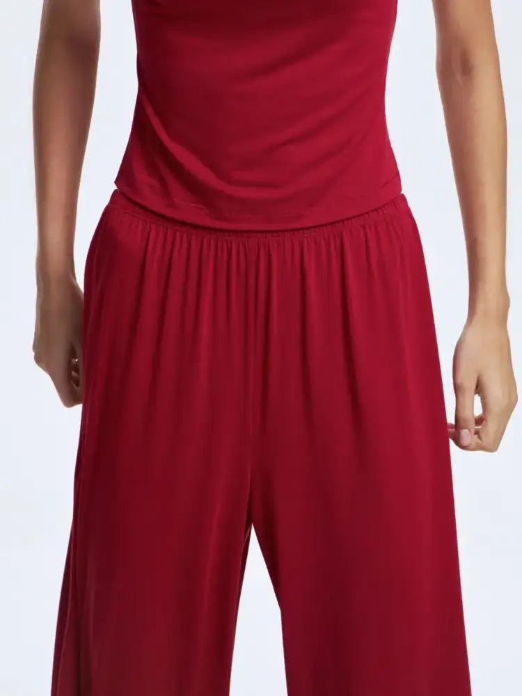 Mock Neck Short Sleeve Top and Pants Set