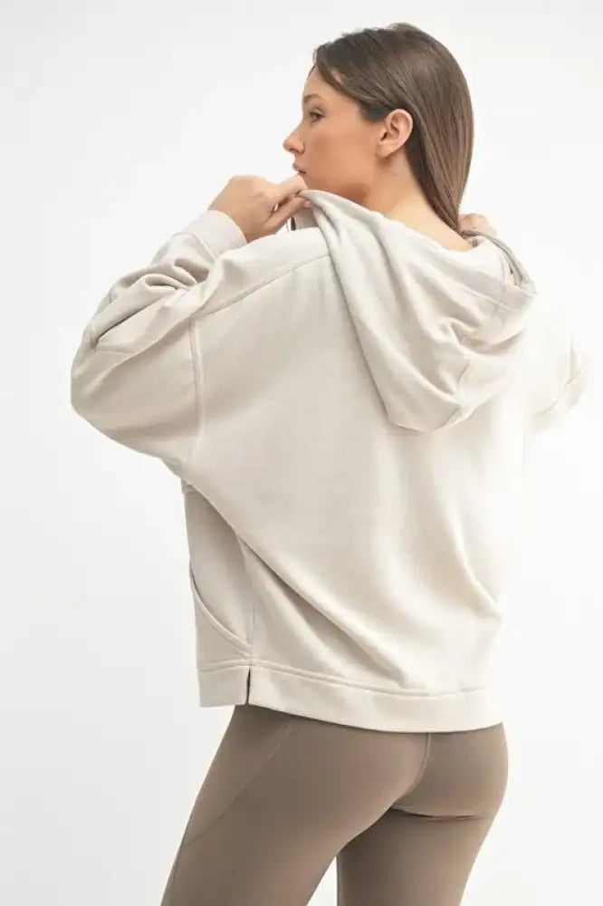 MONO B Drift Burnout Fleece Snap Hoodie