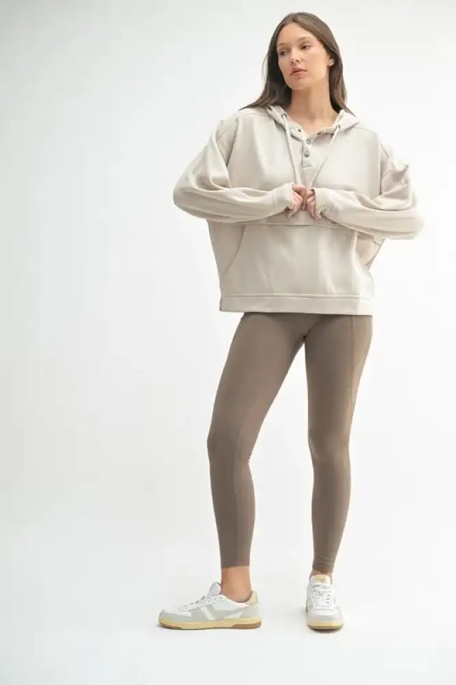 MONO B Drift Burnout Fleece Snap Hoodie