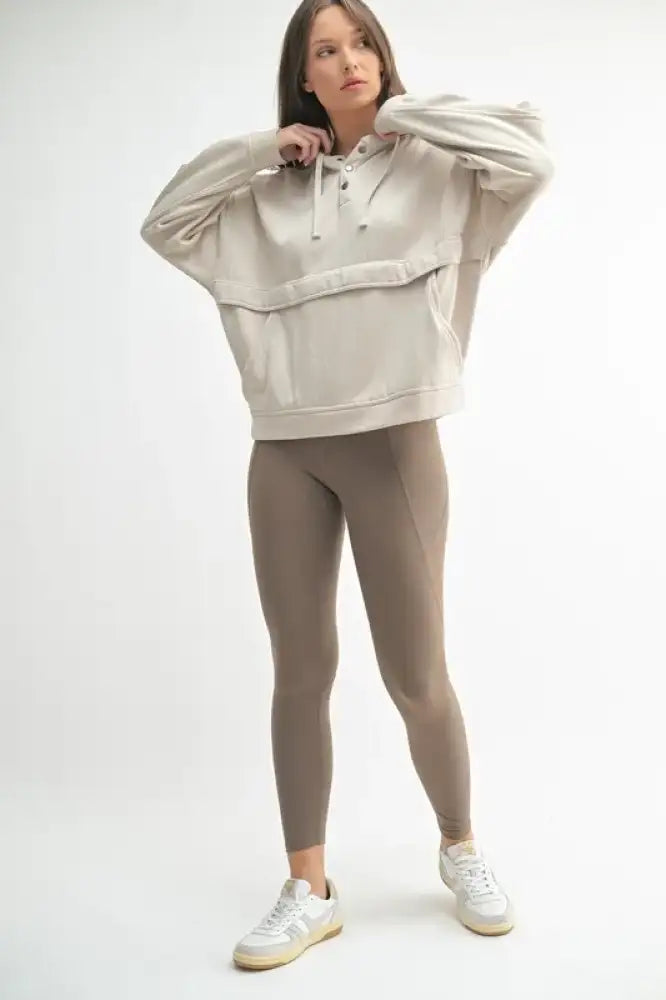 MONO B Drift Burnout Fleece Snap Hoodie