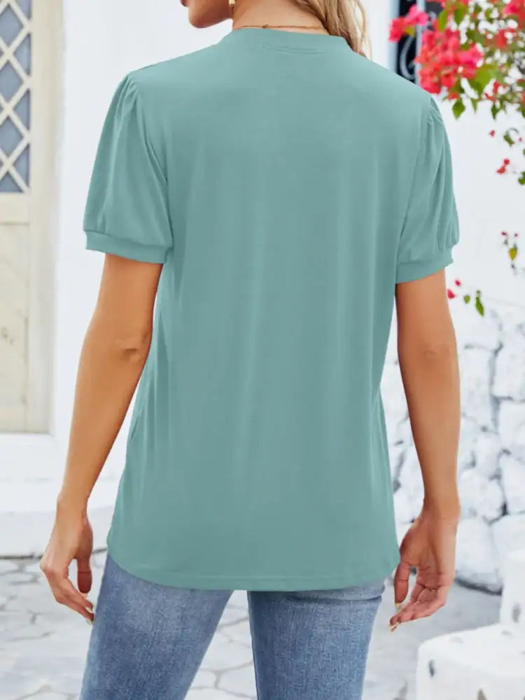Notched Short Sleeve T-Shirt