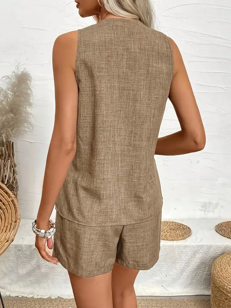 Notched Tank and Shorts Set