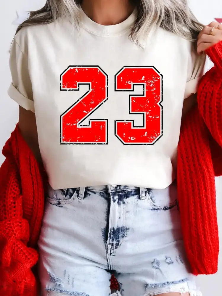 Number 23 Round Neck Casual T Shirt