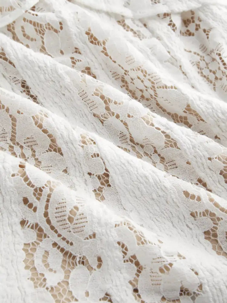 Off-Shoulder Lace Top with Bell Sleeves