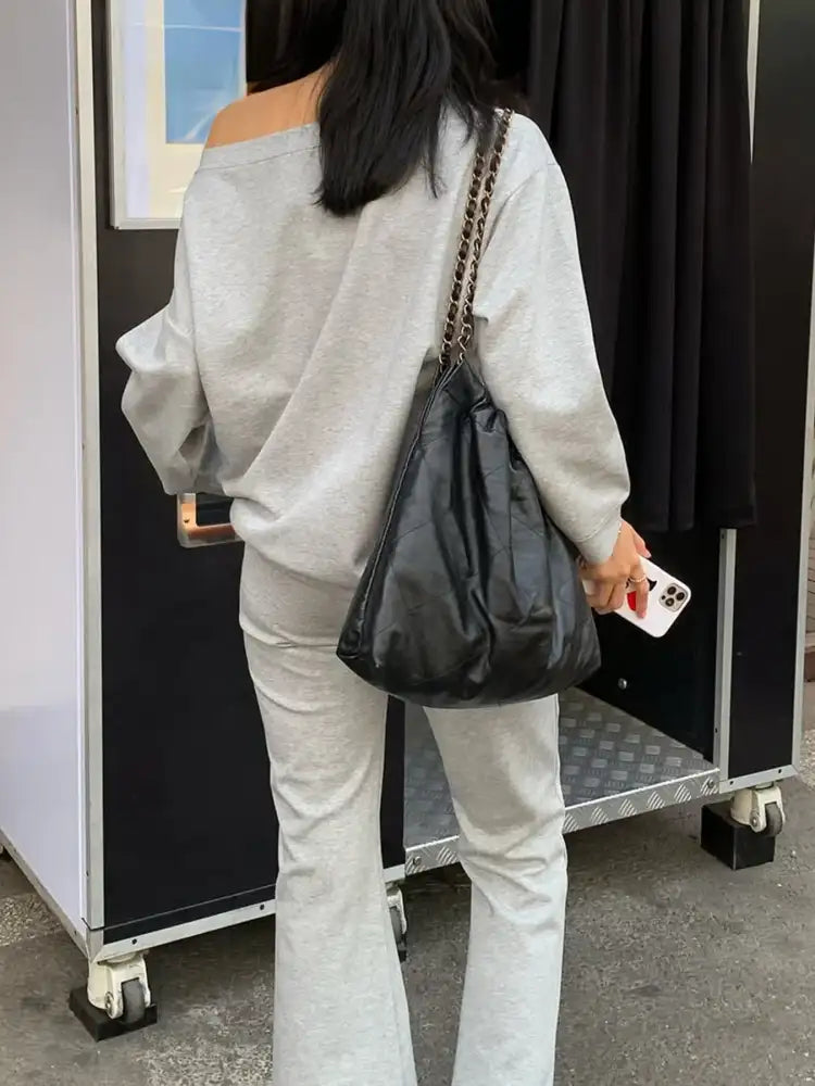 Off-Shoulder Top and Drawstring Pants Set