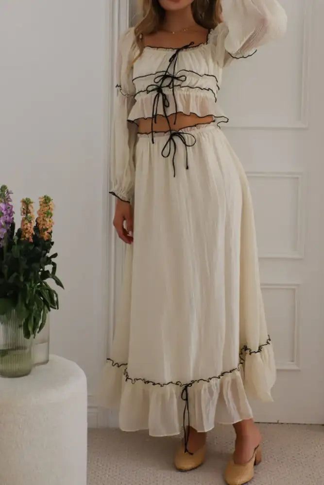 Off-Shoulder Top and Skirt Set