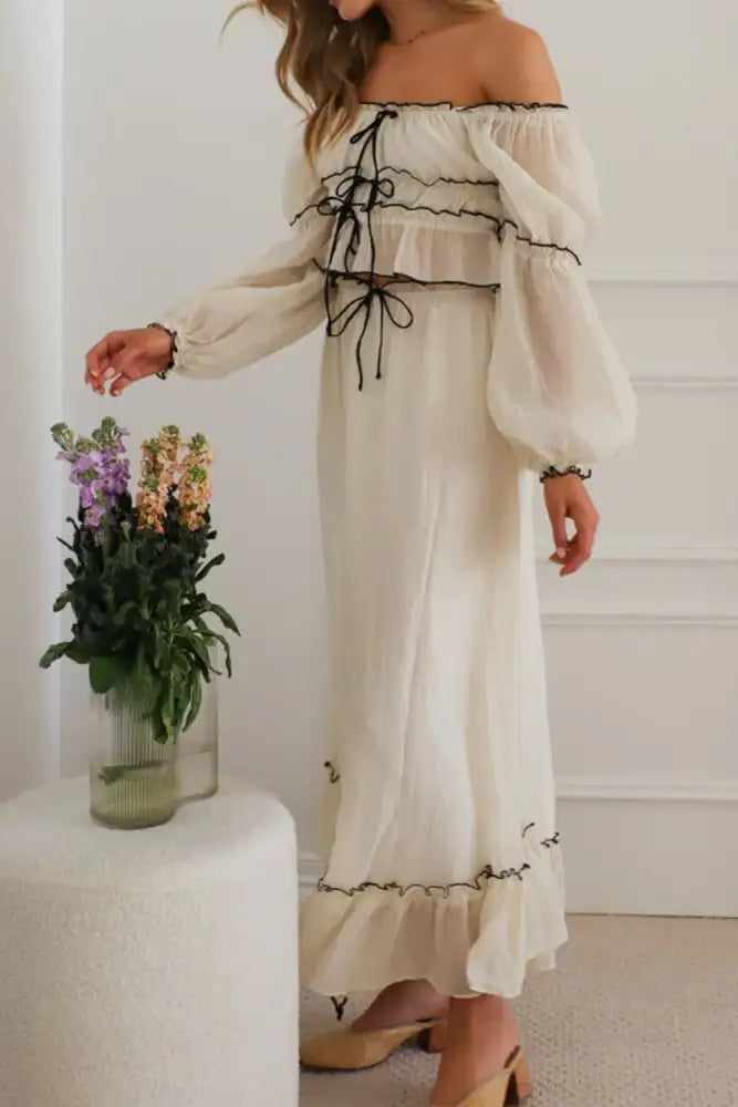 Off-Shoulder Top and Skirt Set