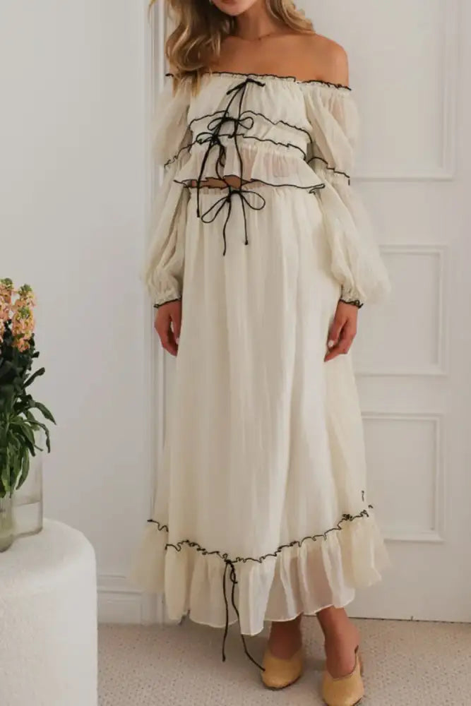 Off-Shoulder Top and Skirt Set