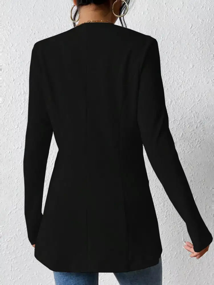 One Button Long Sleeve Blazer