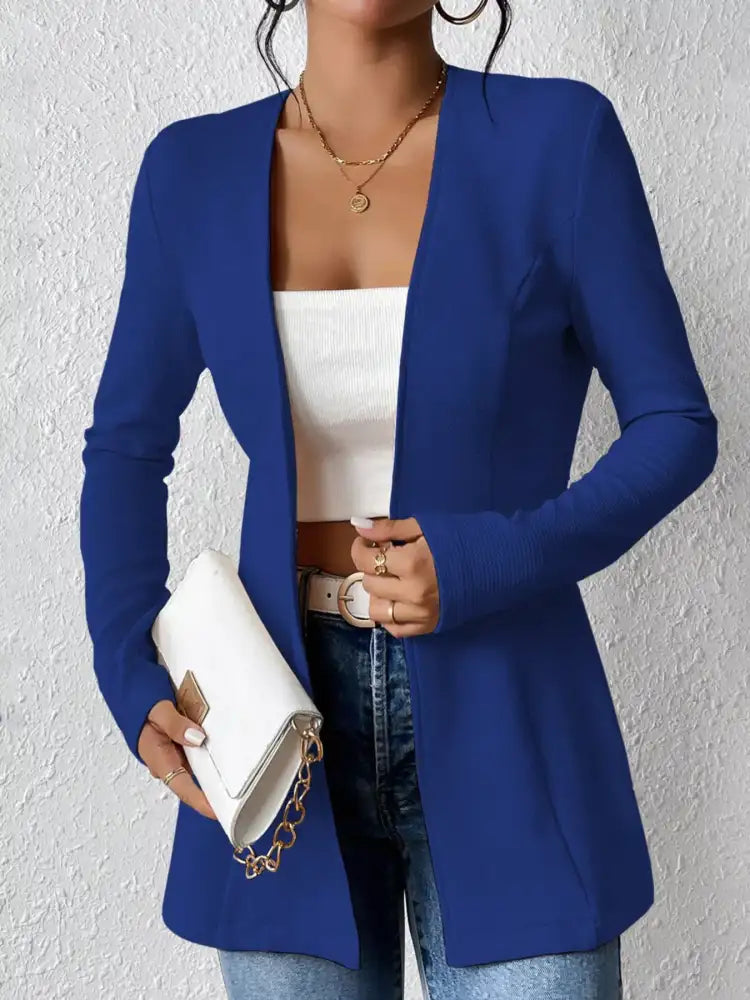 One Button Long Sleeve Blazer
