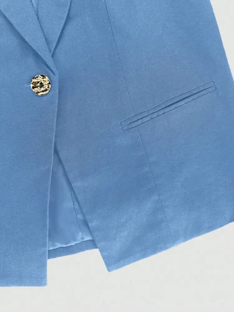 One Button Sleeveless Top and Pants Set