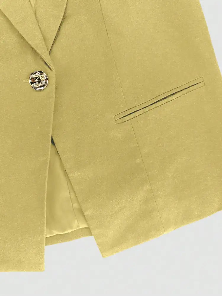 One Button Sleeveless Top and Pants Set