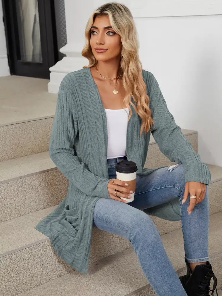 Open Front Long Cardigan
