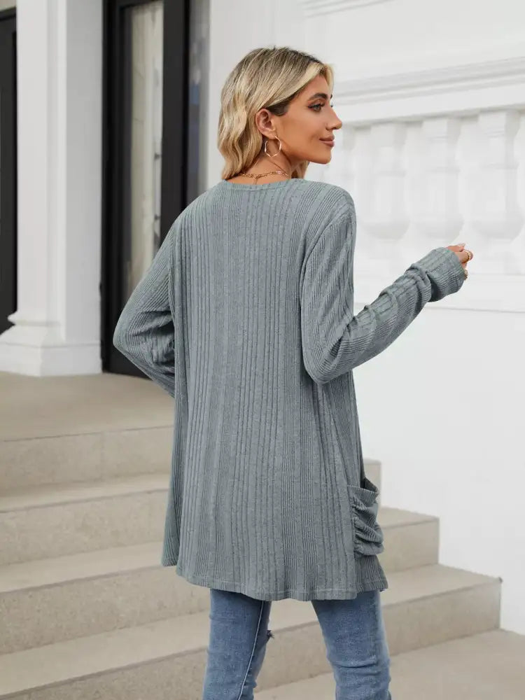 Open Front Long Cardigan