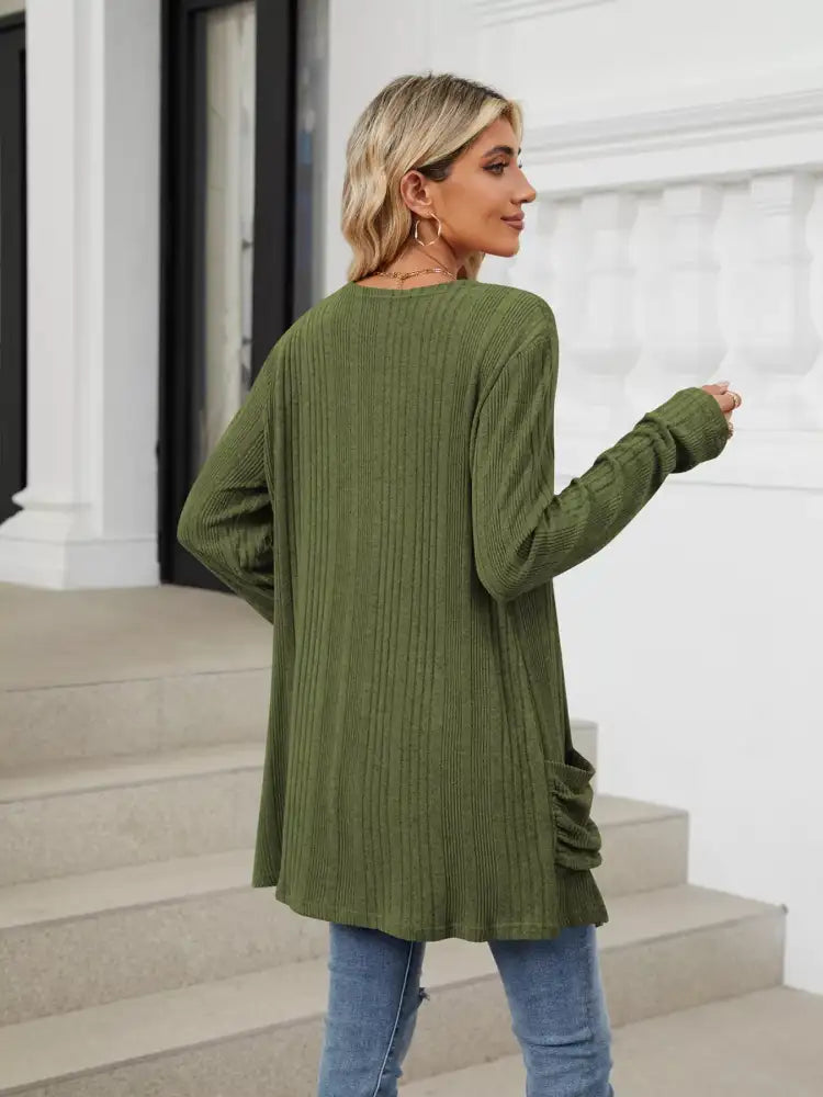 Open Front Long Cardigan