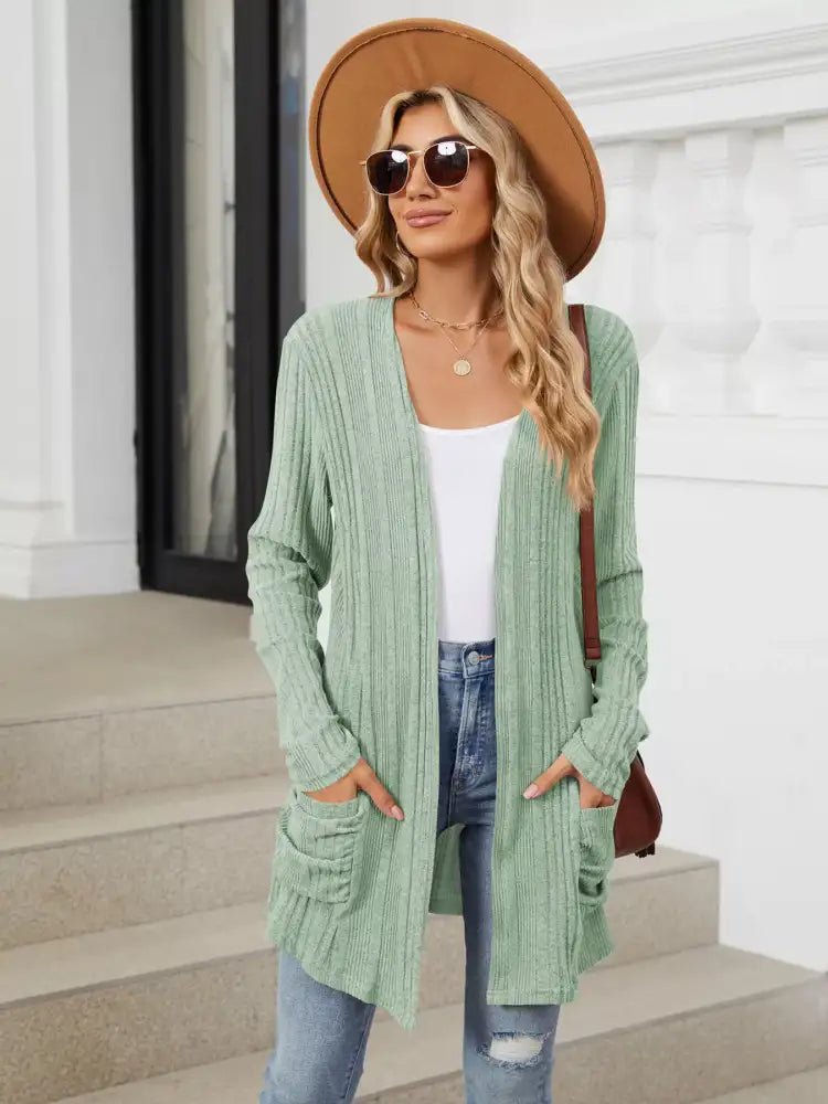 Open Front Long Cardigan
