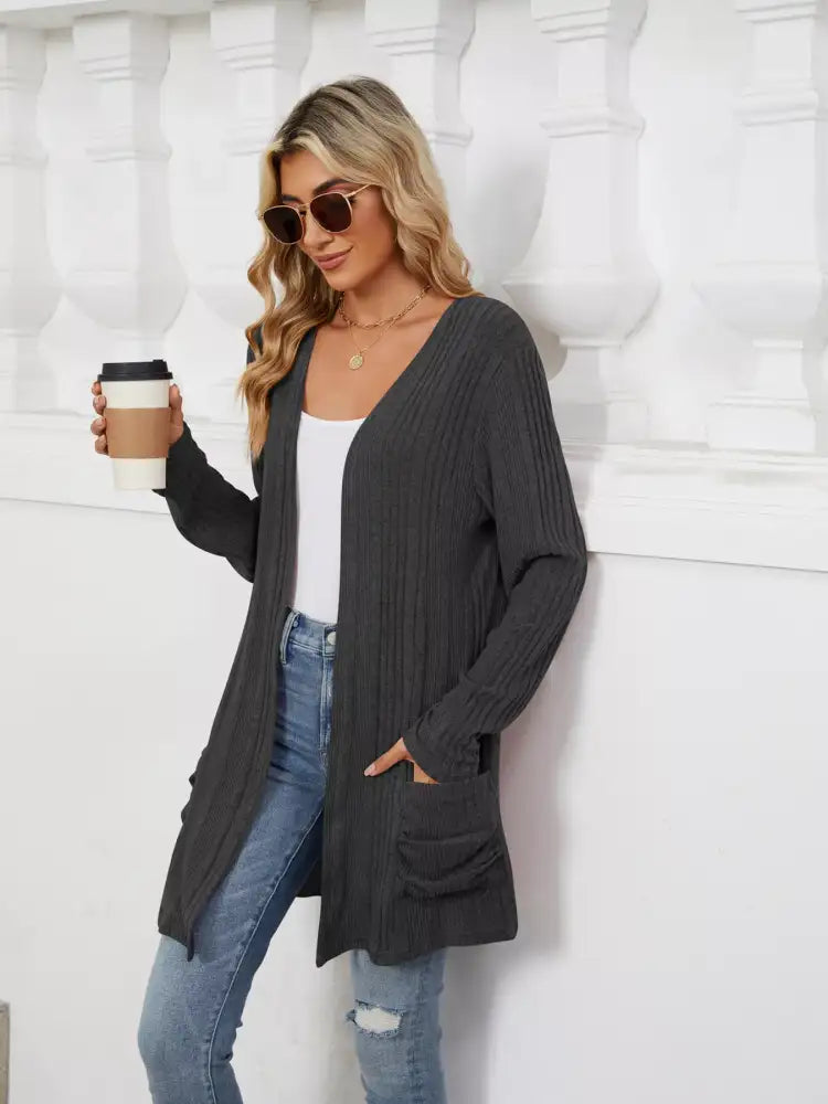 Open Front Long Cardigan