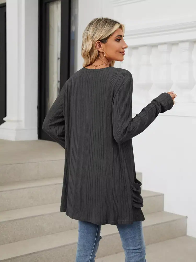 Open Front Long Cardigan