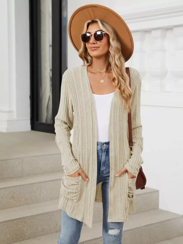 Open Front Long Cardigan
