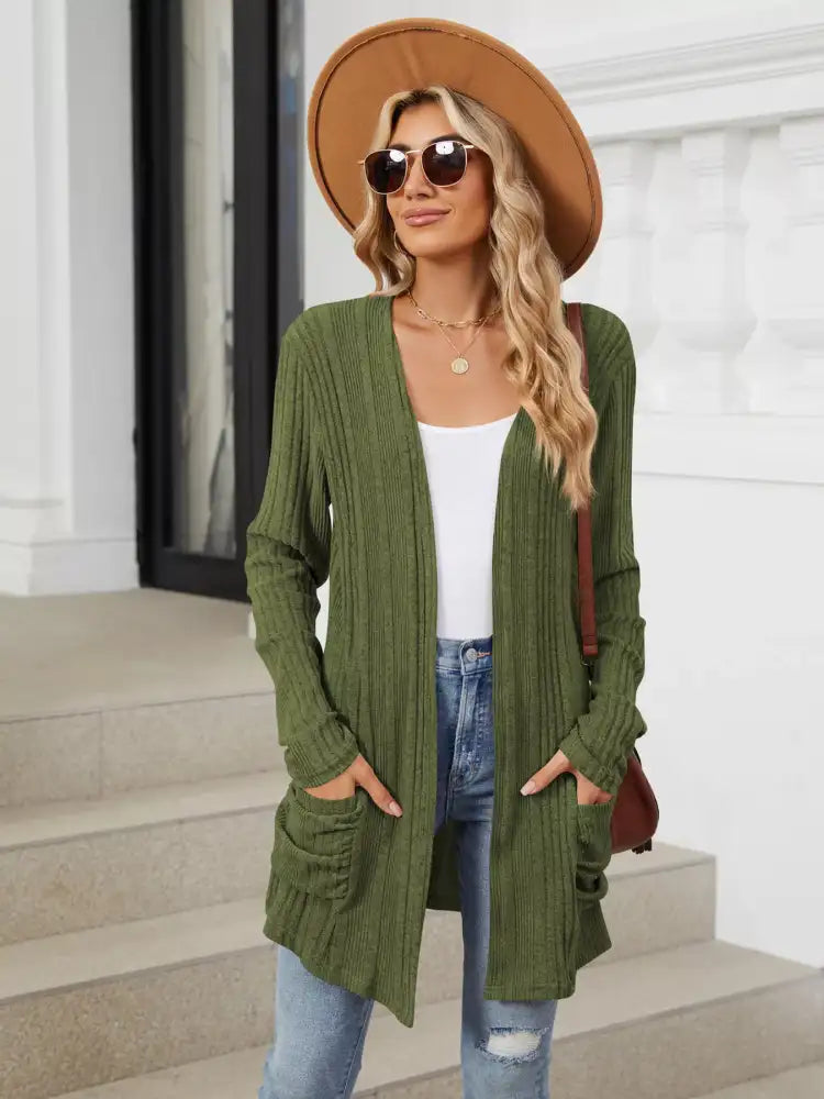 Open Front Long Cardigan