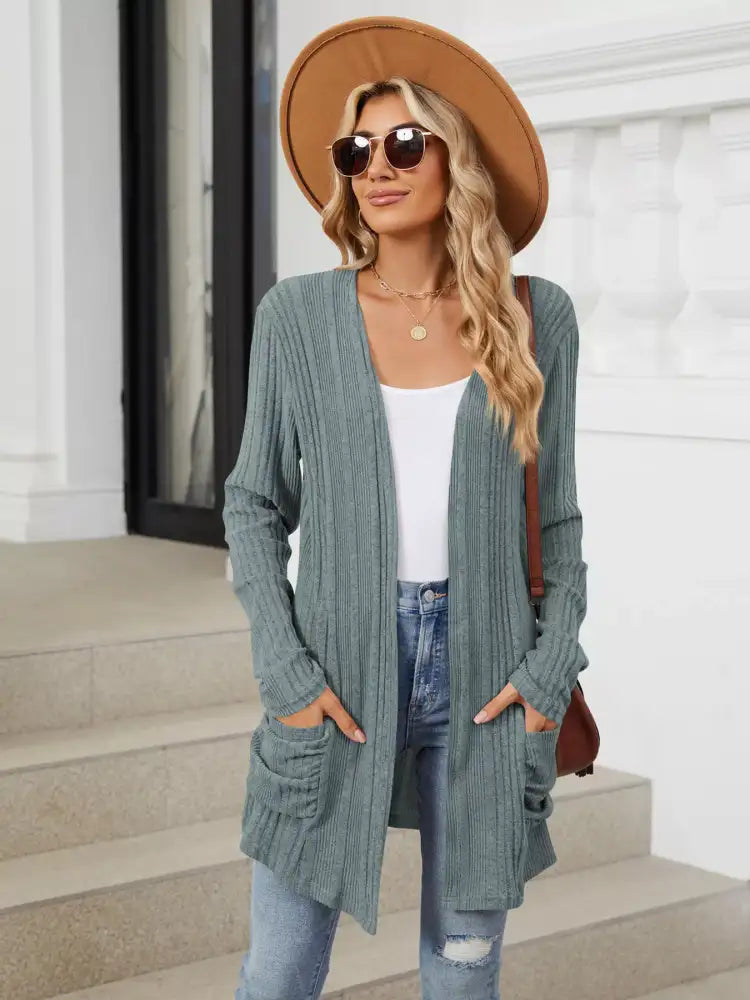 Open Front Long Cardigan