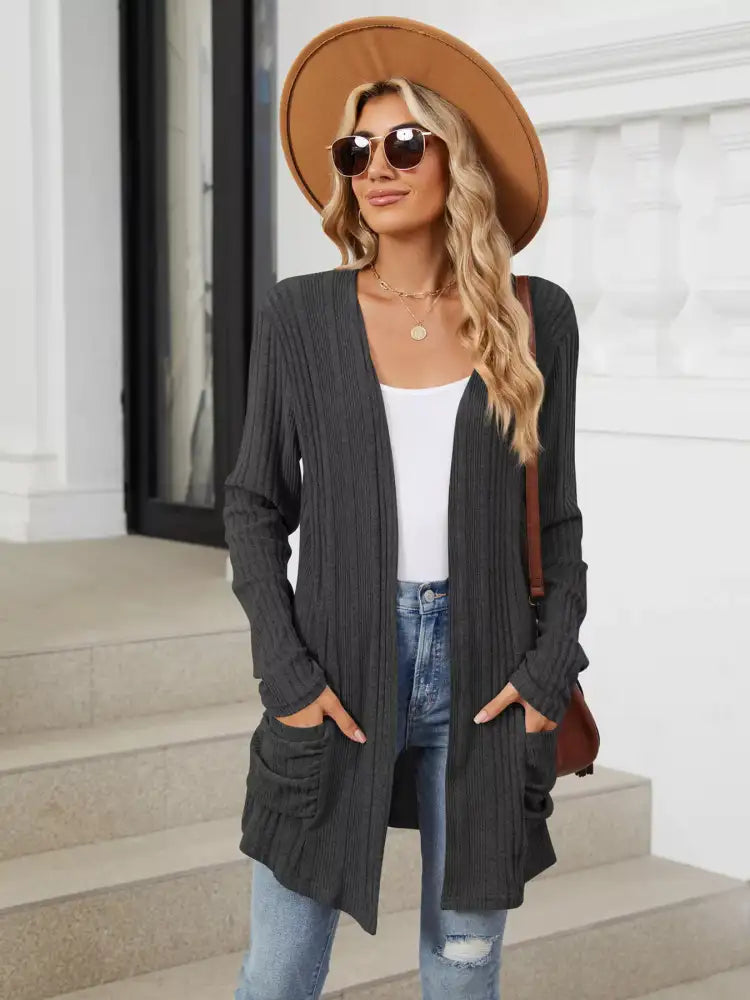 Open Front Long Cardigan