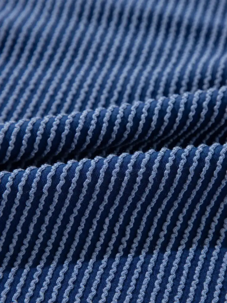 Oversized Twist Ribbed Collared Henley Top with Roll Up Sleeve