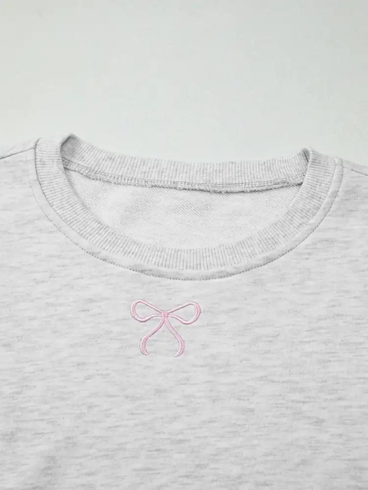 ow Embroidered Detail Puff Sleeve Top and Shorts 2pcs Set