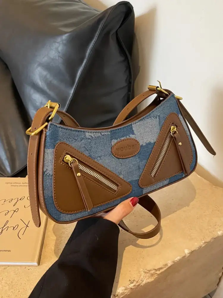 Plaid Adjustable Strap Shoulder Bag