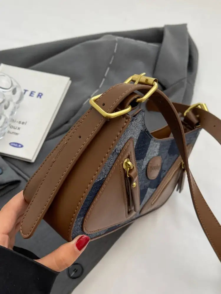 Plaid Adjustable Strap Shoulder Bag