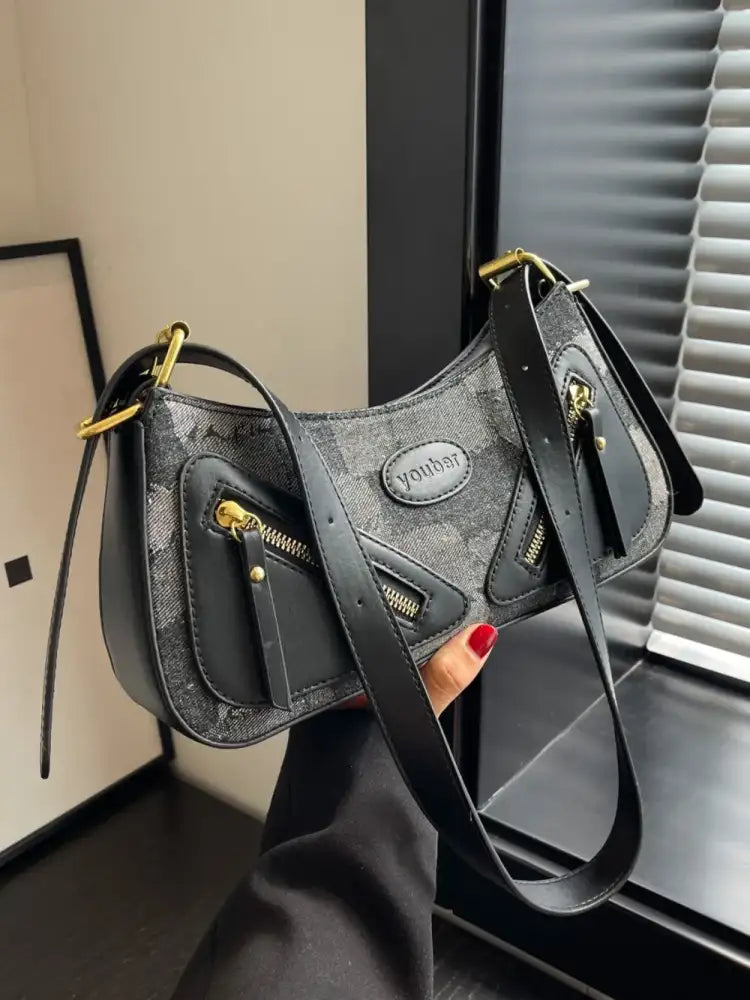 Plaid Adjustable Strap Shoulder Bag