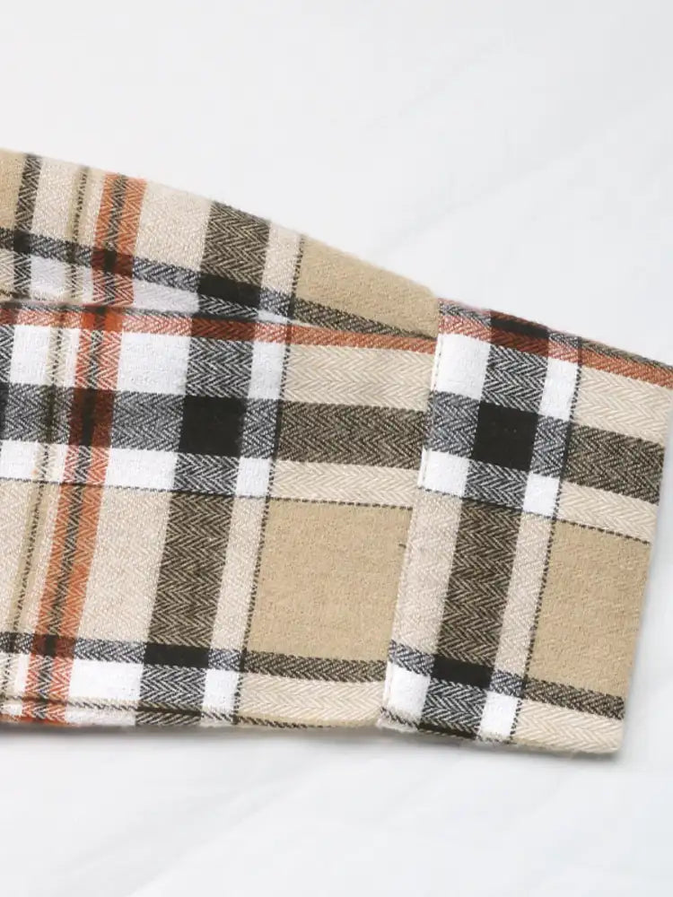 Plaid Button Up Shirt and Skirt Set