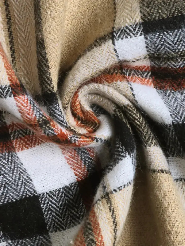 Plaid Button Up Shirt and Skirt Set