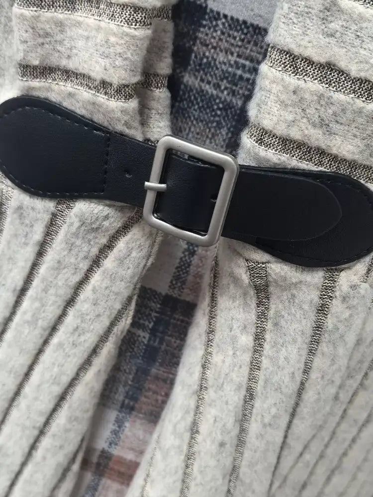 Plaid Cami Dress and Ribbed Cardigan Set