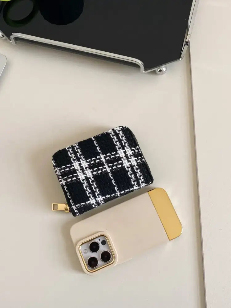 Plaid Polyester Card Case