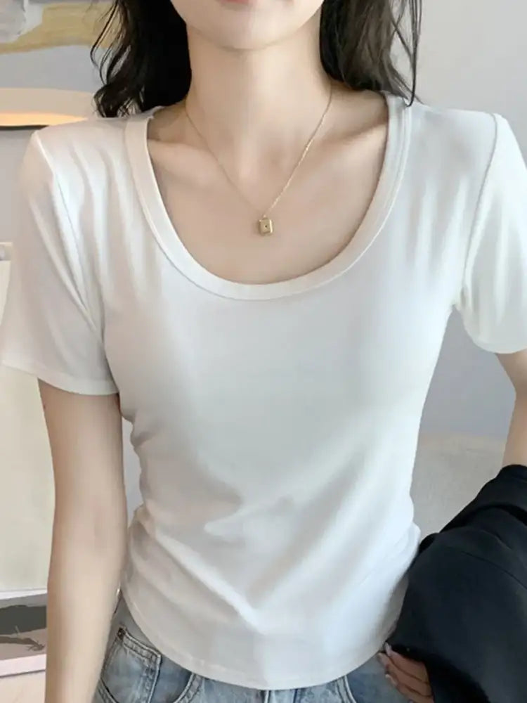 Plus Size Round Neck Short Sleeve T-Shirt