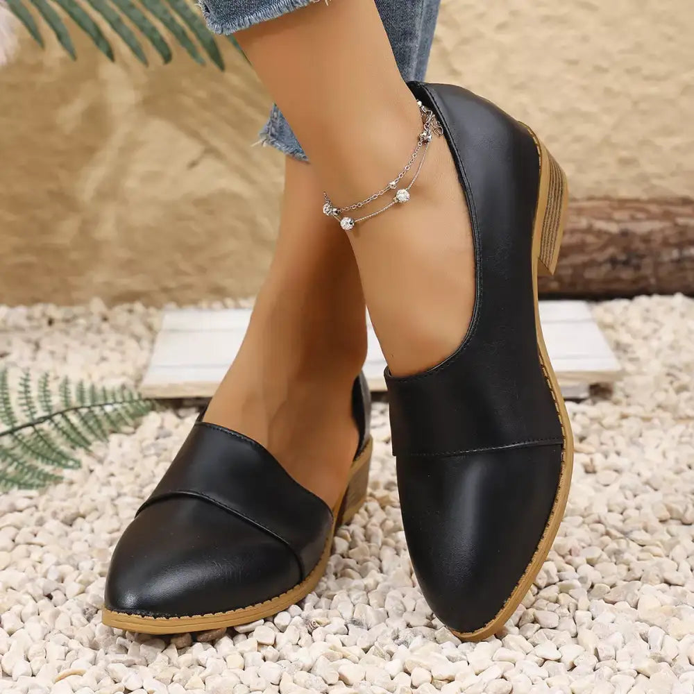 Point Toe Block Heels Loafers