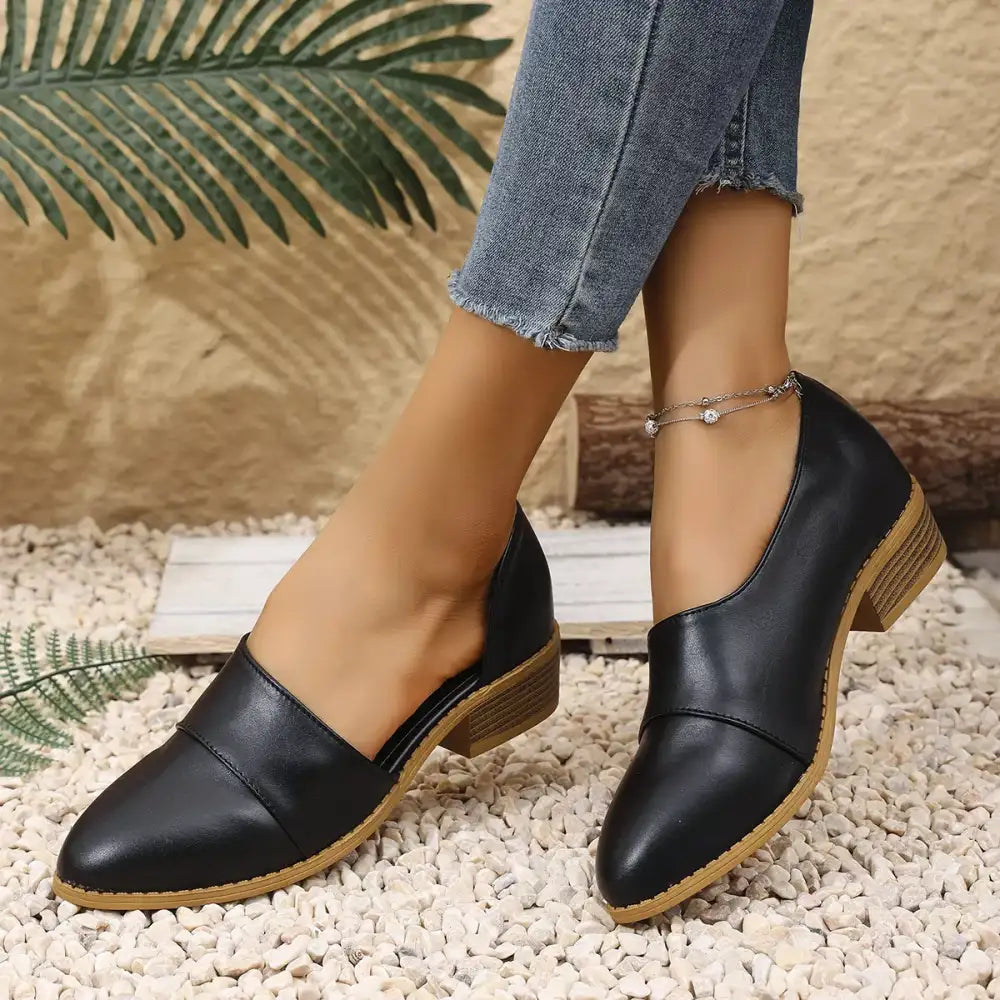 Point Toe Block Heels Loafers