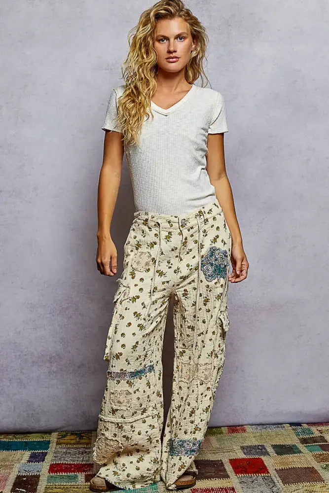 POL V-Neck Short Sleeve Ribbed T-Shirt with Contrast Overlock Stitching