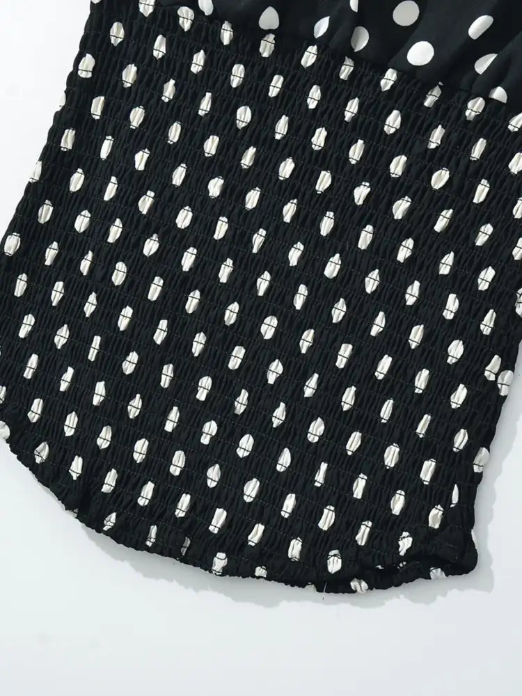 Polka Dot One-Shoulder Top and Mini Skirt Set