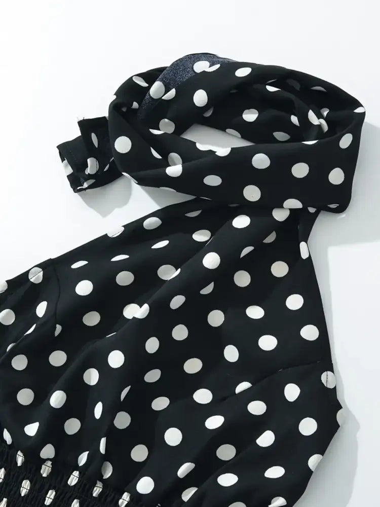 Polka Dot One-Shoulder Top and Mini Skirt Set