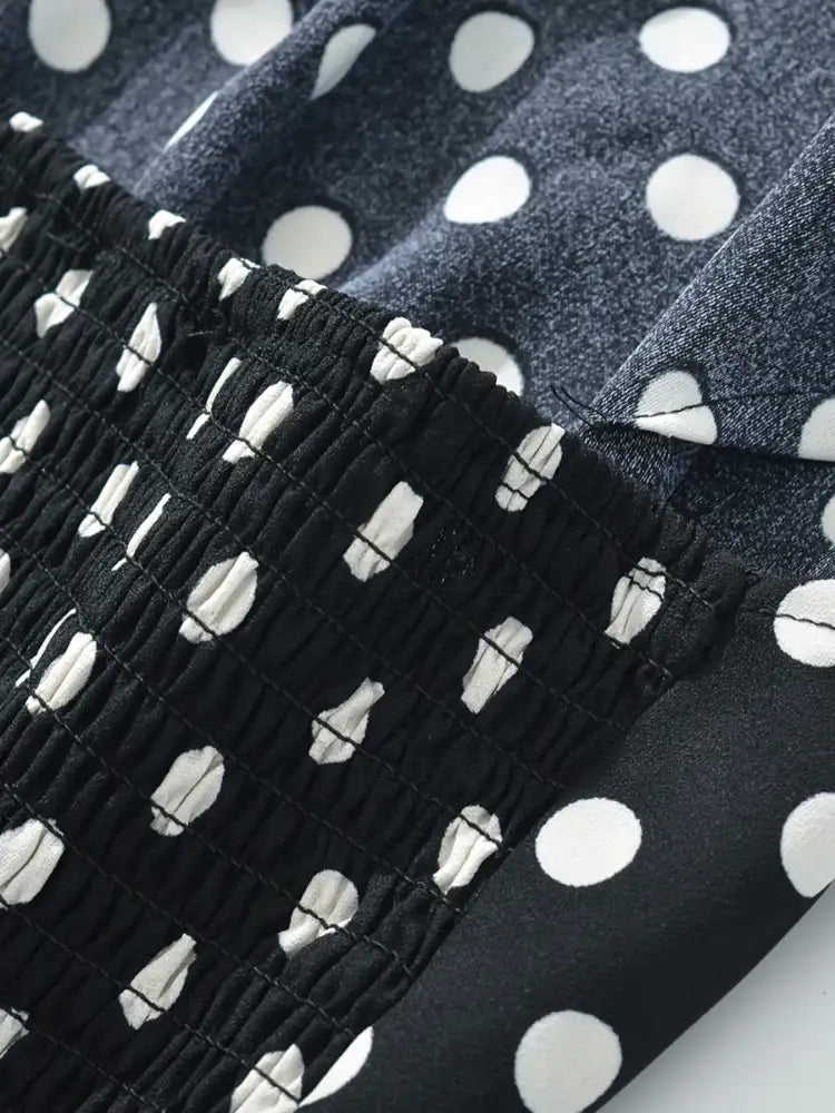 Polka Dot One-Shoulder Top and Mini Skirt Set