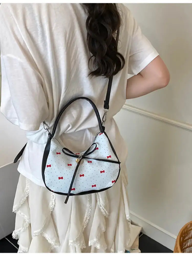 Printed Bow Shoulder Bag