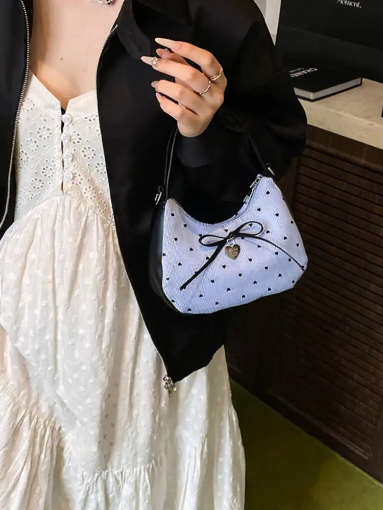 Printed Bow Shoulder Bag